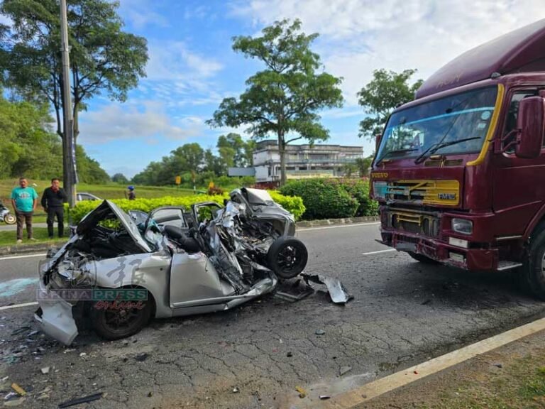 汝来恐怖车祸！两罗厘撞击轿车 23岁女司机不幸身亡