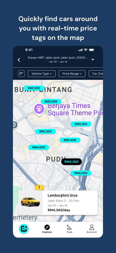 “吉隆坡兰博基尼 Urus 出租”