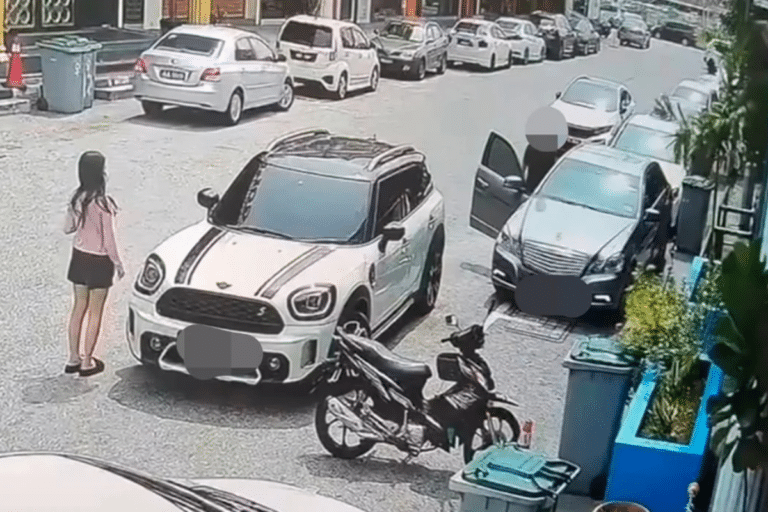 新山双重泊车纠纷 华裔女子与司机冲突获警方调解