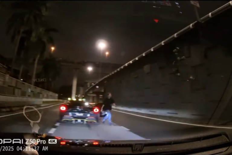 梳邦再也法拉利司机路怒发作 飞车追骂只因鸣笛提醒