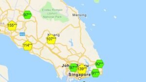 烟霾稍退！柔佛8监测站中4区空污指数跌回中等水平，东甲仍达155点