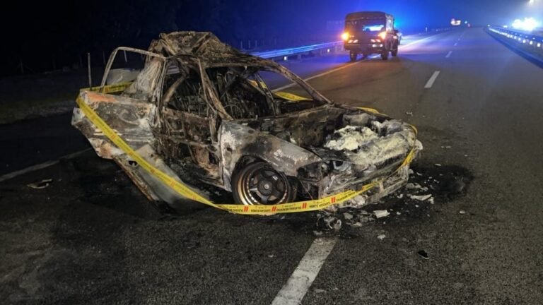 南北大道深夜惨祸！故障汽车停紧急车道未亮灯，遭拖格罗里猛撞起火酿1死1伤